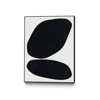 "Black Abstract Ii" Canvas Framed Black 30x40 Wall Art
