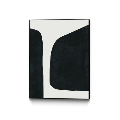 "Black Abstract " Canvas Framed Black 24x32 Wall Art