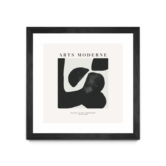 Œuvre d’art murale encadrée noire et mate « Art Moderne » 30 x 30