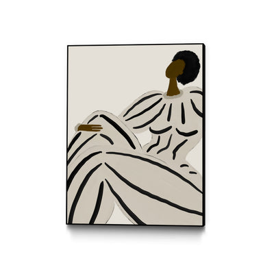 "Form V" Canvas Framed Black 18x24 Wall Art