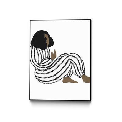 "Form Vi" Canvas Framed Black 24x32 Wall Art