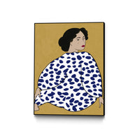 Œuvre d’art murale sur toile encadrée noire « Happy Girl » 24 x 32