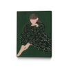 "Woman In Green" Canvas Framed Black 18x24 Wall Art
