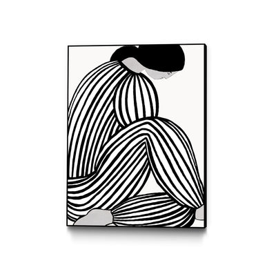 "Form Viii" Canvas Framed Black 18x24 Wall Art