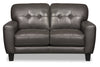 Causeuse Curt en cuir véritable - grise