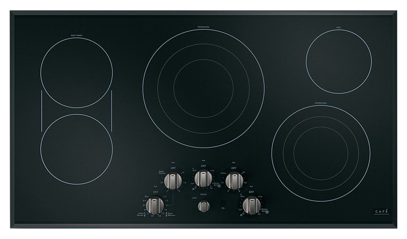 Boutons noir brossé pour surface de cuisson électrique 5 pièces Café - CXCE1HKPMBT