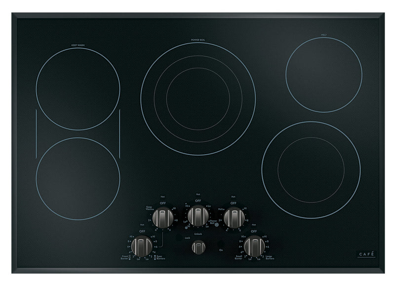 Boutons noir brossé pour surface de cuisson électrique 5 pièces Café - CXCE1HKPMBT