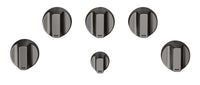 Boutons noir brossé pour surface de cuisson à gaz 5 pièces Café - CXCG1K0PMBT