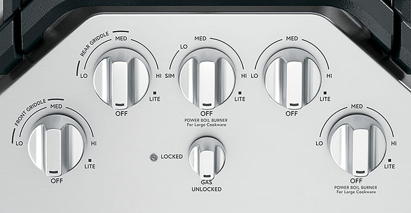 Boutons acier inoxydable brossé pour surface de cuisson à gaz 5 pièces Café - CXCG1K0PMSS