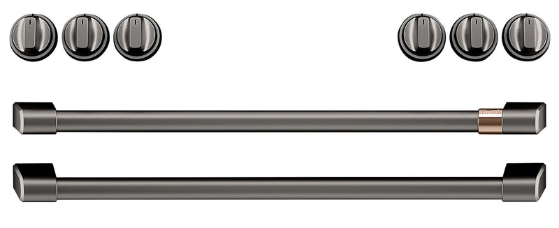 Café Electric Range Brushed Black Knobs and Handles Set - CXFCEHKPMBT - Accessory Kit in Brushed Black