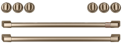 Café Gas Range Brushed Bronze Knobs and Handles Set - CXFCGHKPMBZ - Accessory Kit in Brushed Bronze