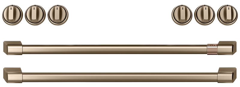 Café Gas Range Brushed Bronze Knobs and Handles Set - CXFCGHKPMBZ - Accessory Kit in Brushed Bronze