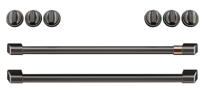 Café Induction Range Brushed Black Knobs and Handles Set - CXFCHHKPMBT - Accessory Kit in Brushed Black