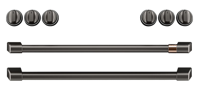 Café Induction Range Brushed Black Knobs and Handles Set - CXFCHHKPMBT - Accessory Kit in Brushed Black