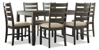  Ensemble de salle à manger Rokane 7 pièces avec table de 60 po (L) et 6 chaises - brun foncé