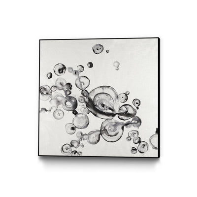 "Transparent Onyx" Canvas Framed Black 20x20 Wall Art