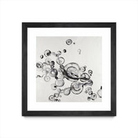 Œuvre d’art murale encadrée noire et mate « Transparent Onyx » 36 x 36