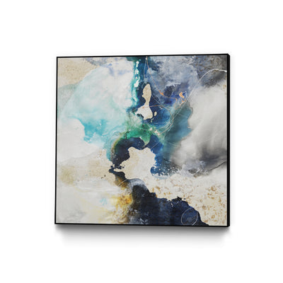 "Kinky Flow" Canvas Framed Black 20x20 Wall Art