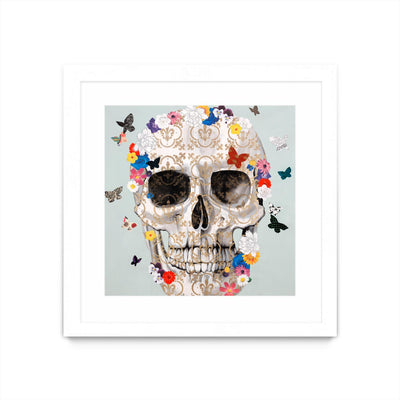 "Party Favor" Matted and Framed White 30x30 Wall Art