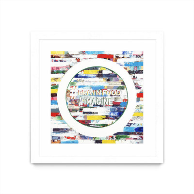 "Smoke Circus Iv" Matted and Framed White 30x30 Wall Art