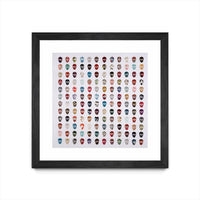 Œuvre d’art murale encadrée noire et mate « Gorgeous Crowd » 30 x 30