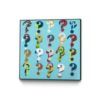 Œuvre d'art murale sur toile encadrée noire « Pop The Question » 20 x 20
