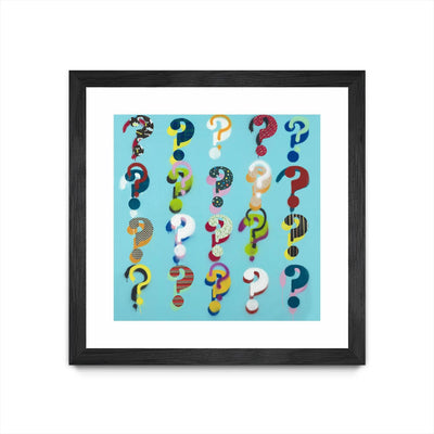 "Pop The Question" Matted and Framed Black 30x30 Wall Art