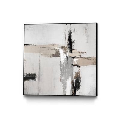 "Off Edge Ii" Canvas Framed Black 20x20 Wall Art