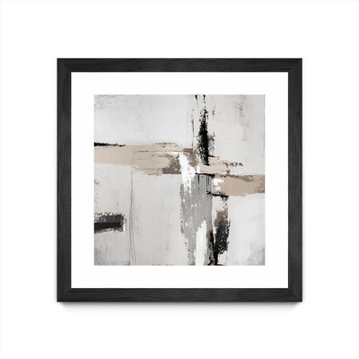 "Off Edge Ii" Matted and Framed Black 36x36 Wall Art