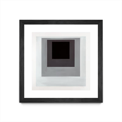 "Inside Box Thinker" Matted and Framed Black 30x30 Wall Art