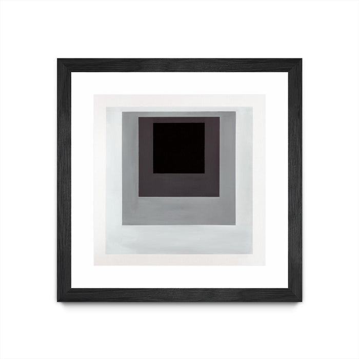 Œuvre d’art murale encadrée noire et mate « Inside Box Thinker » 36 x 36