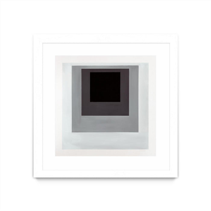 Œuvre d’art murale encadrée blanche et mate « Inside Box Thinker » 30 x 30