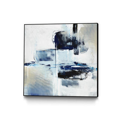 "On Ice" Canvas Framed Black 20x20 Wall Art