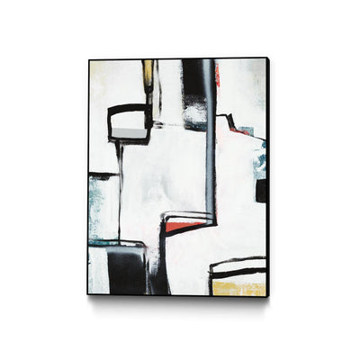 "The A Line I" Canvas Framed Black 30x40 Wall Art