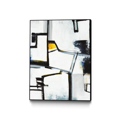 "The A Line Ii" Canvas Framed Black 24x32 Wall Art