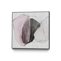 Œuvre d'art murale sur toile encadrée noire « Tickled With Pink » 20 x 20