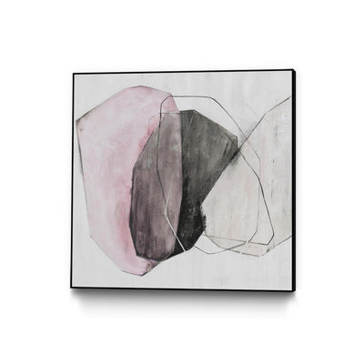 "Tickled With Pink" Canvas Framed Black 20x20 Wall Art