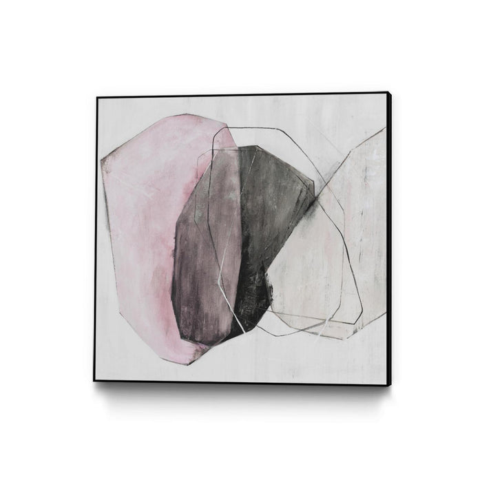 Œuvre d'art murale sur toile encadrée noire « Tickled With Pink » 20 x 20