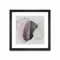 Œuvre d’art murale encadrée noire et mate « Tickled With Pink » 36 x 36