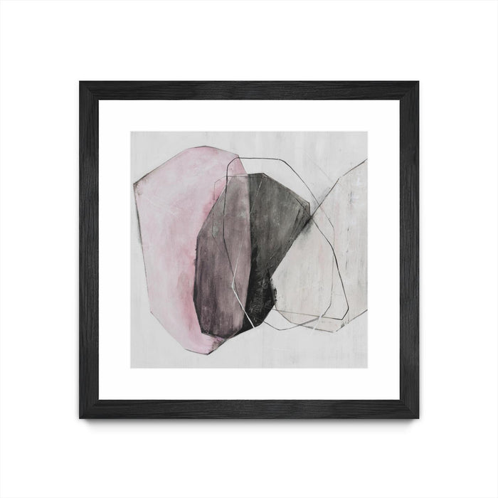 Œuvre d’art murale encadrée noire et mate « Tickled With Pink » 36 x 36