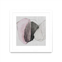 Œuvre d’art murale encadrée blanche et mate « Tickled With Pink » 30 x 30