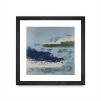 Œuvre d’art murale encadrée noire et mate « Washing To Shore » 36 x 36