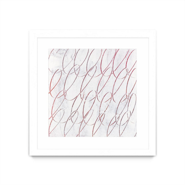 Œuvre d’art murale encadrée blanche et mate « Hula I » 36 x 36