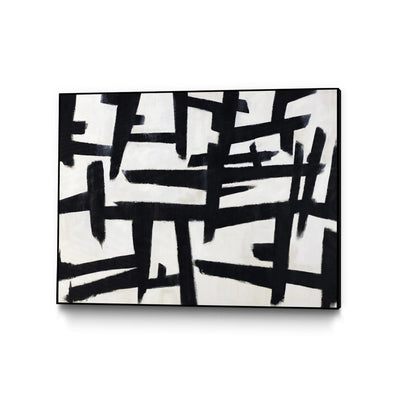 "Native Maze" Canvas Framed Black 32x24 Wall Art