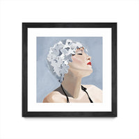 Œuvre d’art murale encadrée noire et mate « Getting My Tan On » 30 x 30
