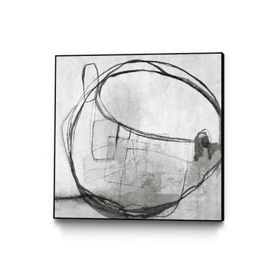 "Lucent Sphere" Canvas Framed Black 20x20 Wall Art