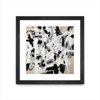 Œuvre d’art murale encadrée noire et mate « Talking Out Of Both Sides » 36 x 36