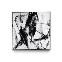 Œuvre d'art murale sur toile encadrée noire « Polar Opposition » 20 x 20