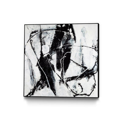 "Polar Opposition" Canvas Framed Black 20x20 Wall Art