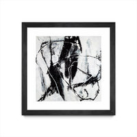 Œuvre d’art murale encadrée noire et mate « Polar Opposition » 30 x 30